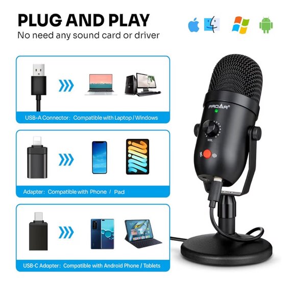 PROAR Professional Condenser Microphone Mode 970 USB A22 Complete with Box - Picture 14 of 15